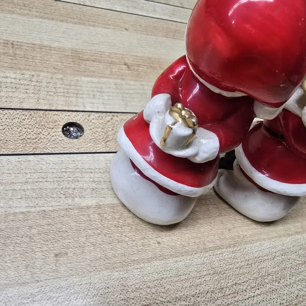 Vintage Kissing Santa Boy &‎ Girl Santa Claus Porcelain Figurines SR Japan